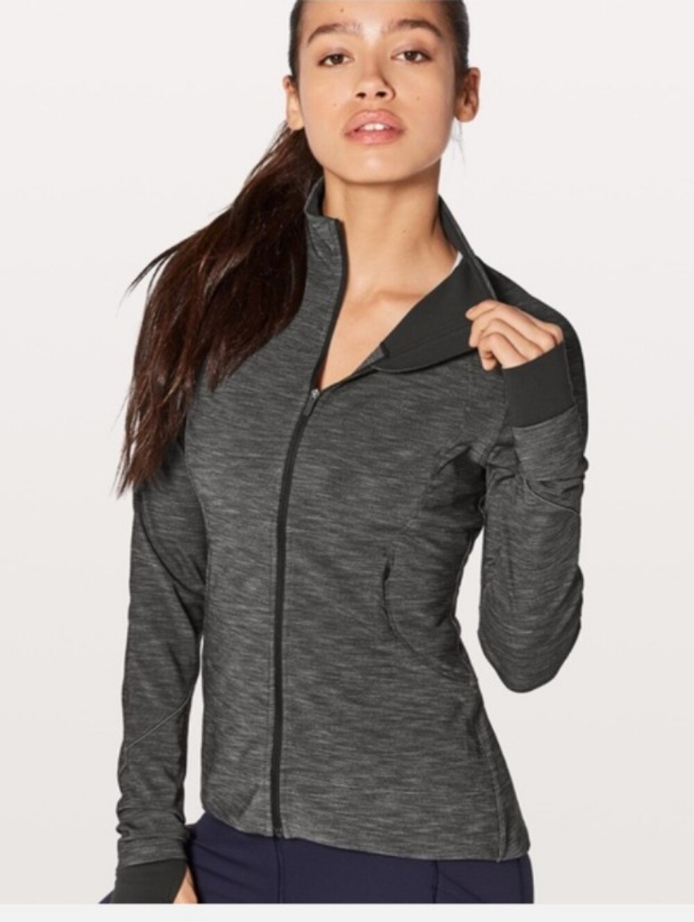 Lululemon Gait Keeper Jacket Heathered Black W4AKFS Size 12